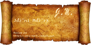Jáni Márk névjegykártya